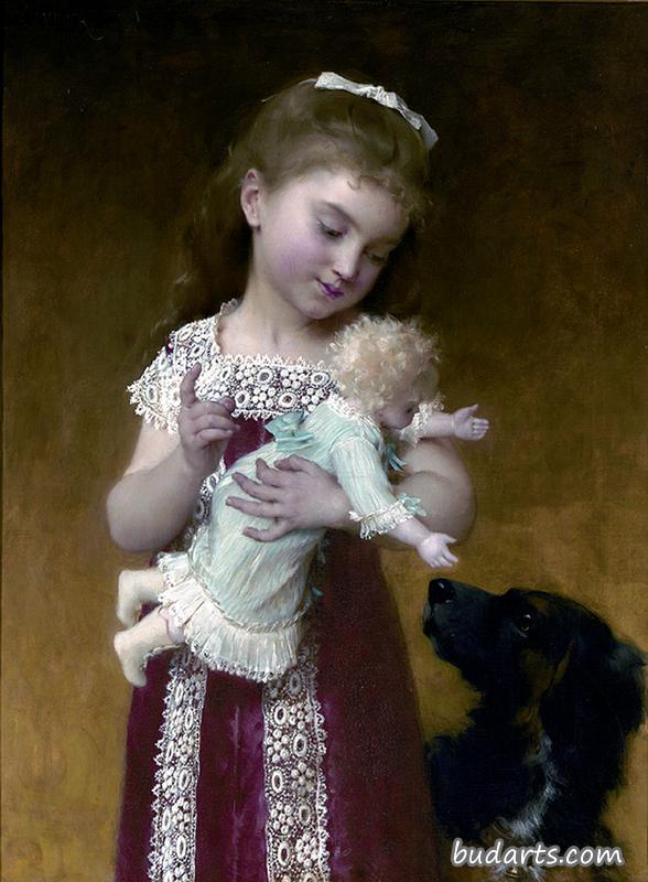 小女孩和她的洋娃娃