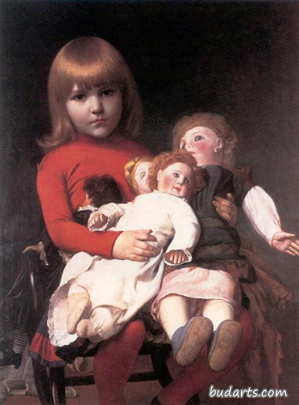 玛德琳朱丽叶吉罗姆与她的娃娃