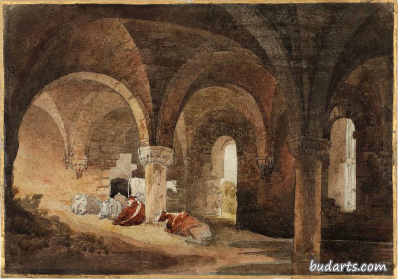 科克斯塔尔修道院的地下室（模仿J.M.W.特纳）