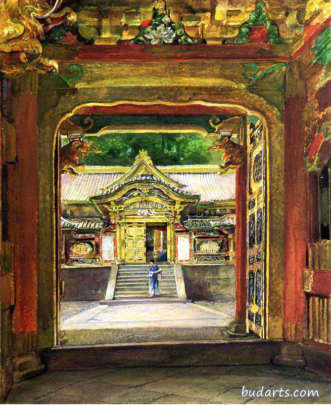 1886年8月，在日兴市伊伊美措，第三道门，朝寺庙的第四道门望去