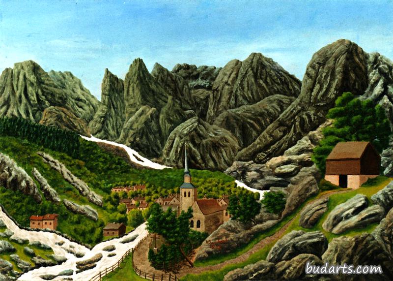 阿尔卑斯山的小村庄