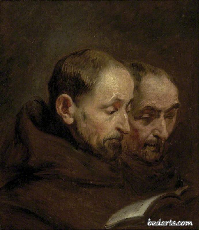 两个僧侣在读书