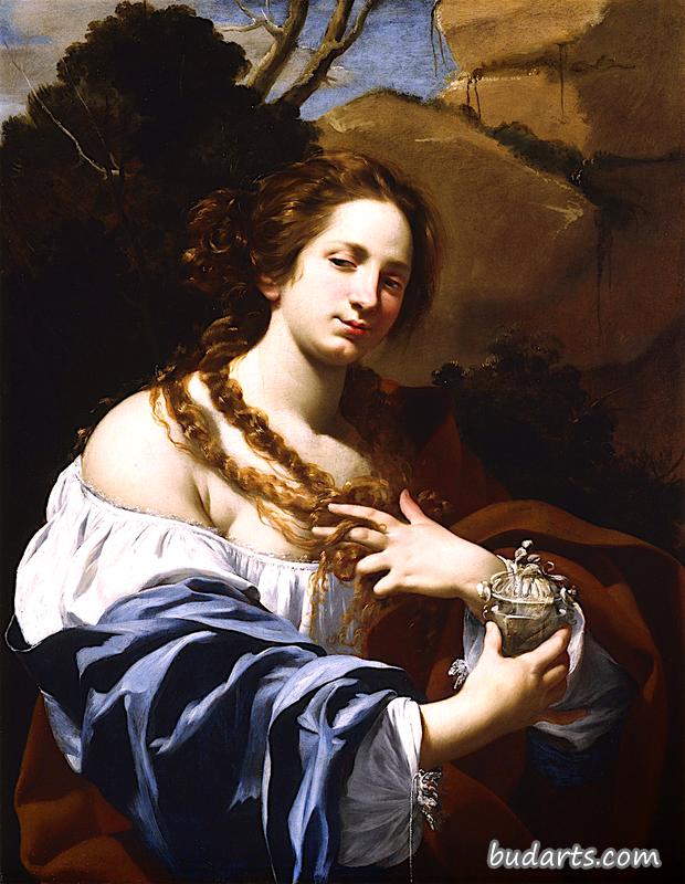 维吉尼亚·达·维佐，艺术家的妻子，作为抹大拉人