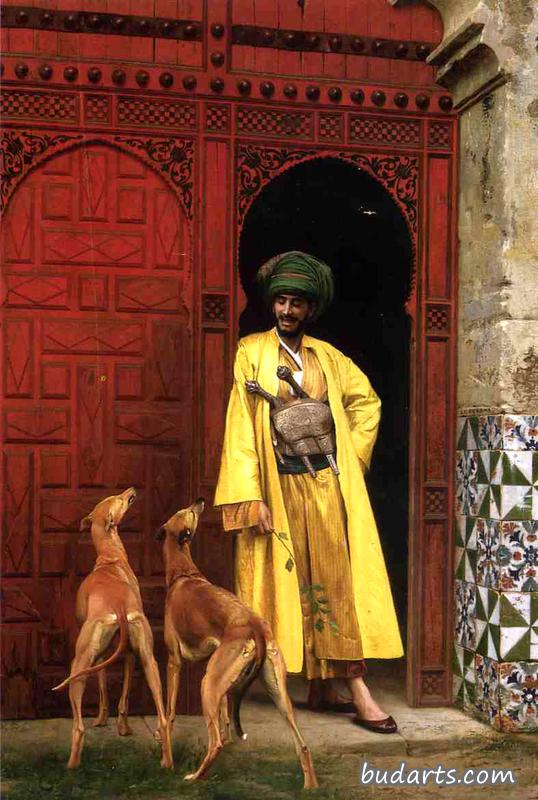 阿拉伯人和他的狗