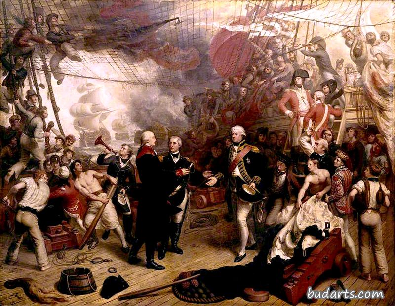 邓肯上将在坎伯敦战役中接过荷兰海军上将德温特的剑