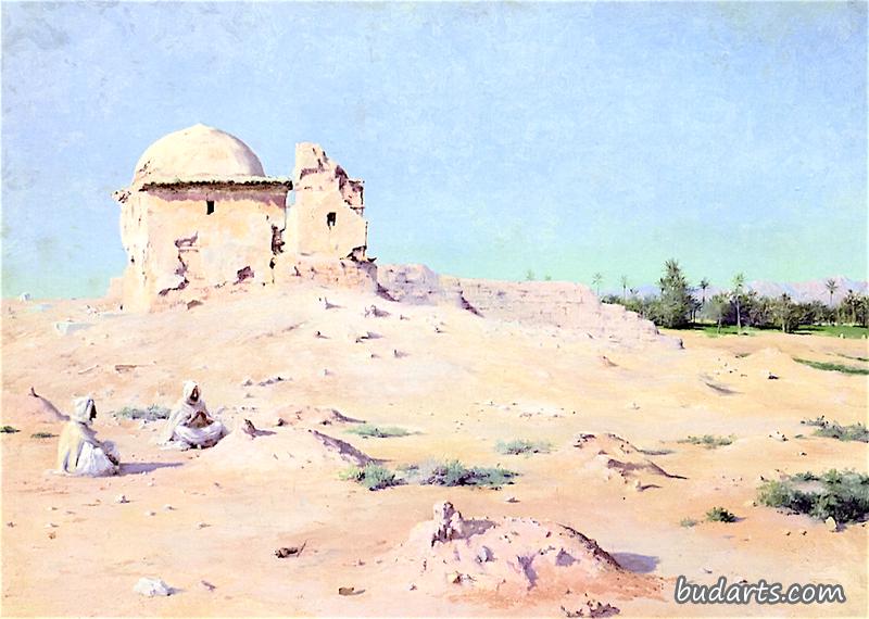 ruin in   desert landscape