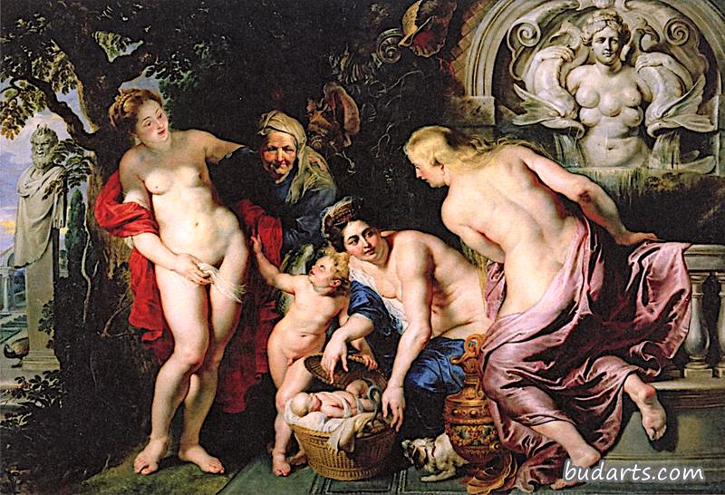 The Daughters of Cecrops Finding the Child Erichthonius