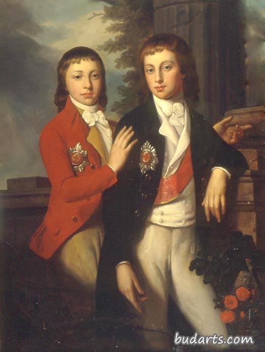奥登堡大王子奥古斯特和奥登堡乔治王子的肖像
