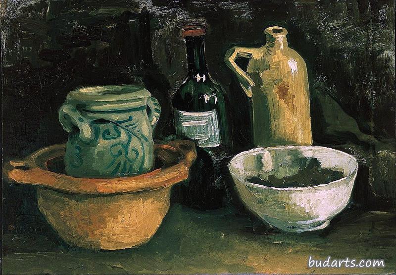 陶器和两瓶静物