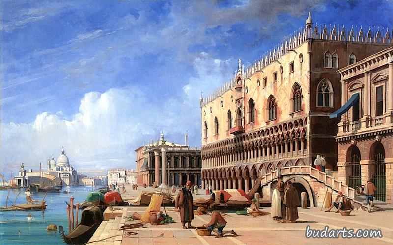 里瓦·德格利·斯齐亚沃尼和总督的宫殿，皮亚泽塔和圣玛丽亚·德拉礼炮，威尼斯
