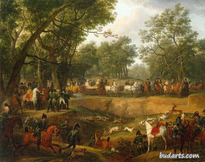 拿破仑在康皮涅森林里打猎