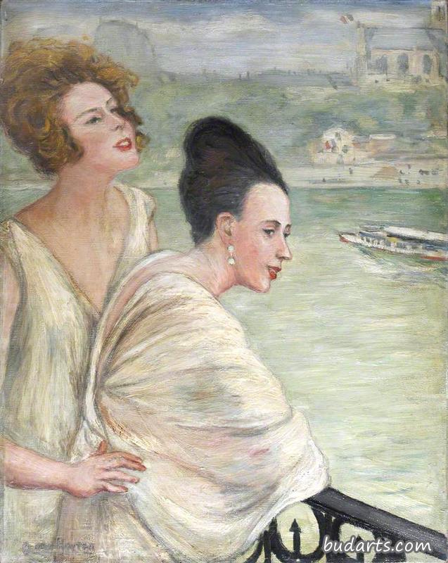 两位女士在桥上