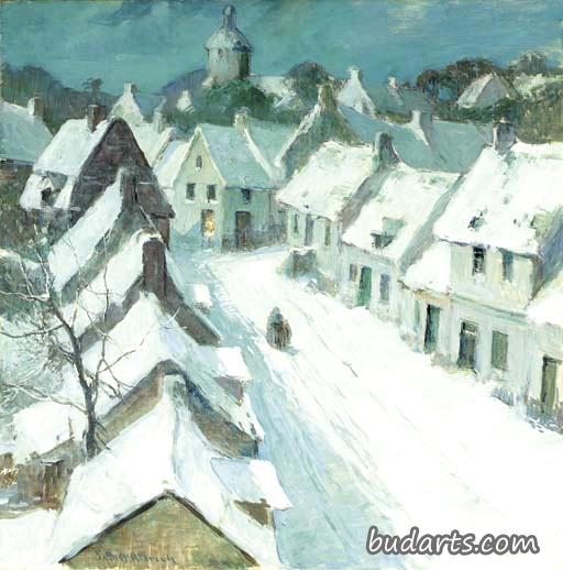 冬天的诺曼底村庄