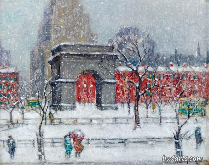 冬季，华盛顿广场