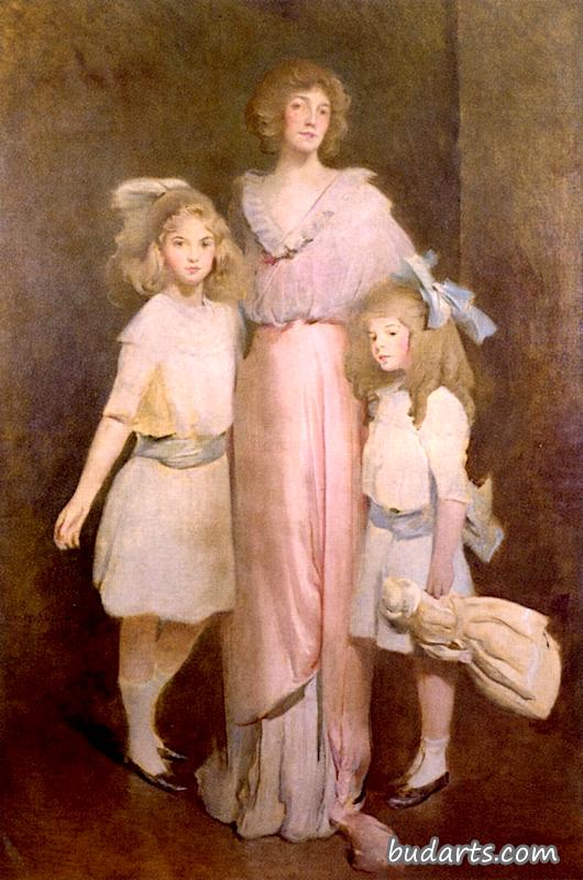 弗洛伦斯·古德伊尔·瓦格纳·丹尼尔斯夫人和孩子们