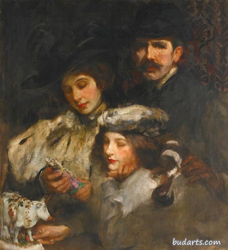 画家，他的妻子和女儿