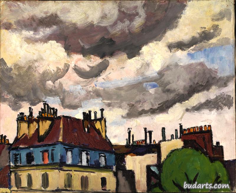 屋顶和云层，巴黎