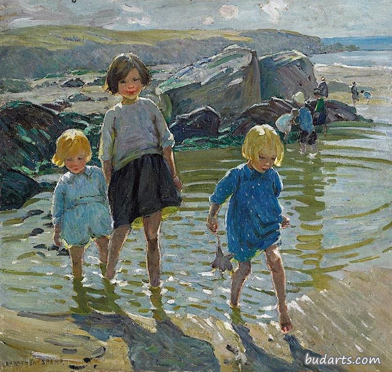 海滩上的孩子们