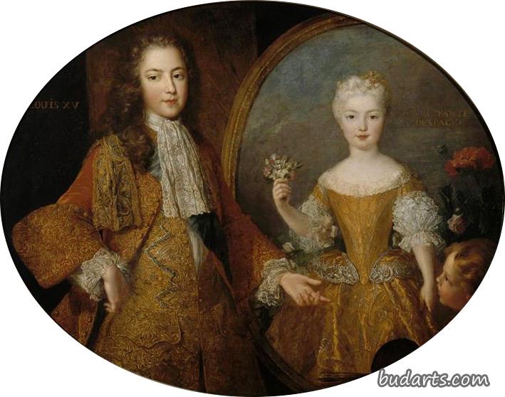 西班牙路易十五和玛丽安娜维多利亚