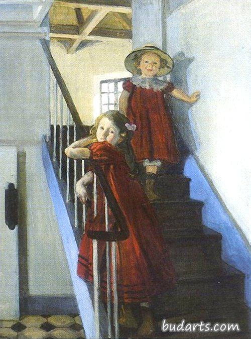 楼梯上的女孩