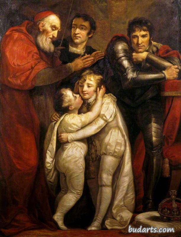 爱德华五世和他的兄弟约克公爵理查德的会面，由理查三世考虑