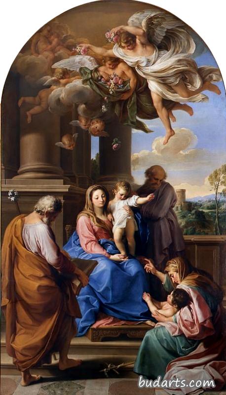 圣母玛利亚和圣约瑟夫，撒迦利亚，伊丽莎白，约翰