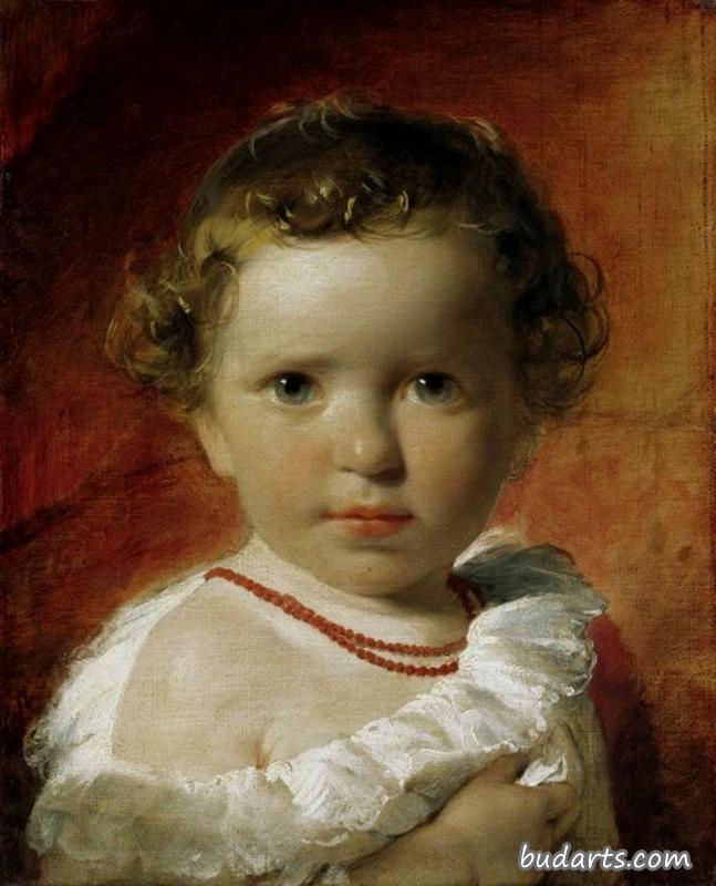 一岁半列支敦士登公主卡罗琳的肖像