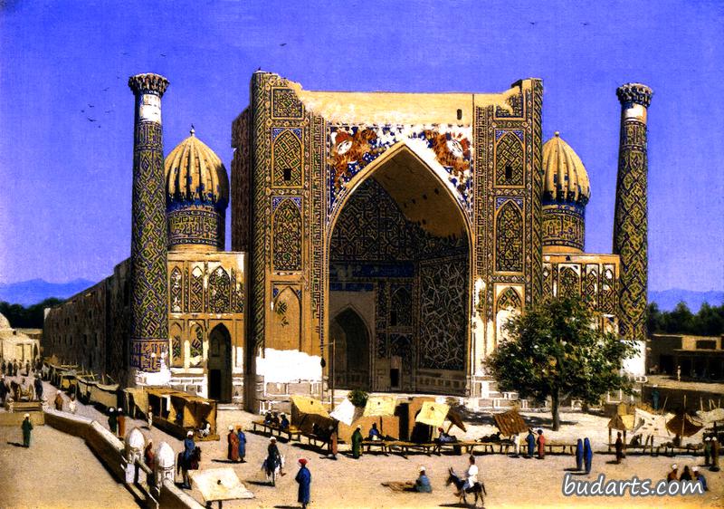 Sher-Dor Madrassah on the Registan Square in Samarkand