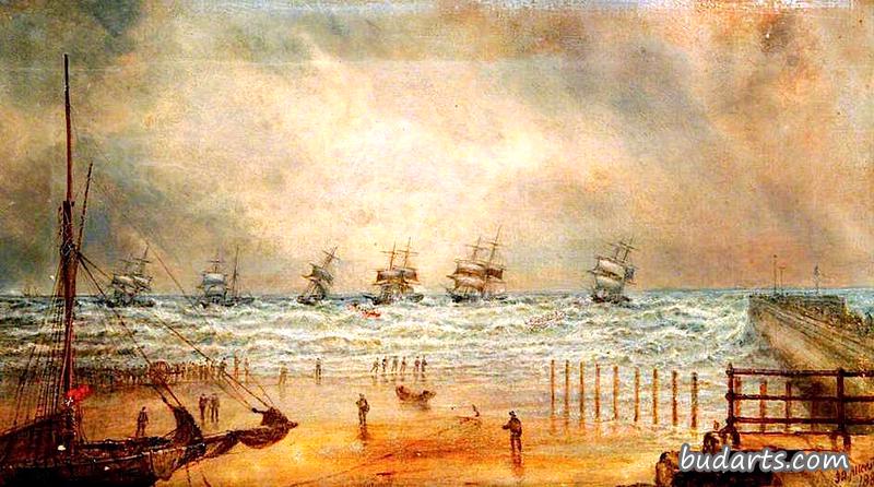 1871年2月10日，约克郡东部布里灵顿码头的风暴