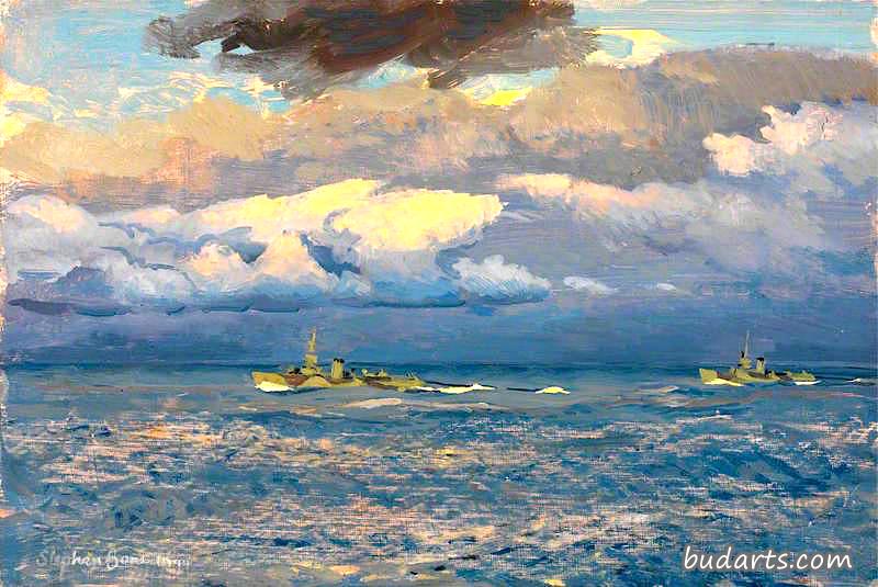沃尔切伦附近的舰队扫雷舰：日出，1944年11月1日