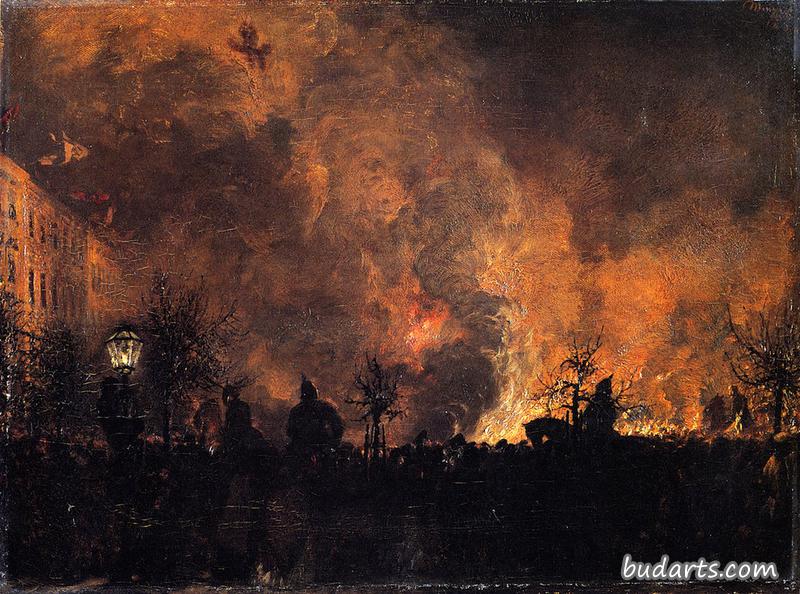 在火炬游行结束后，熄灭了柏林德霍夫广场上的火炬