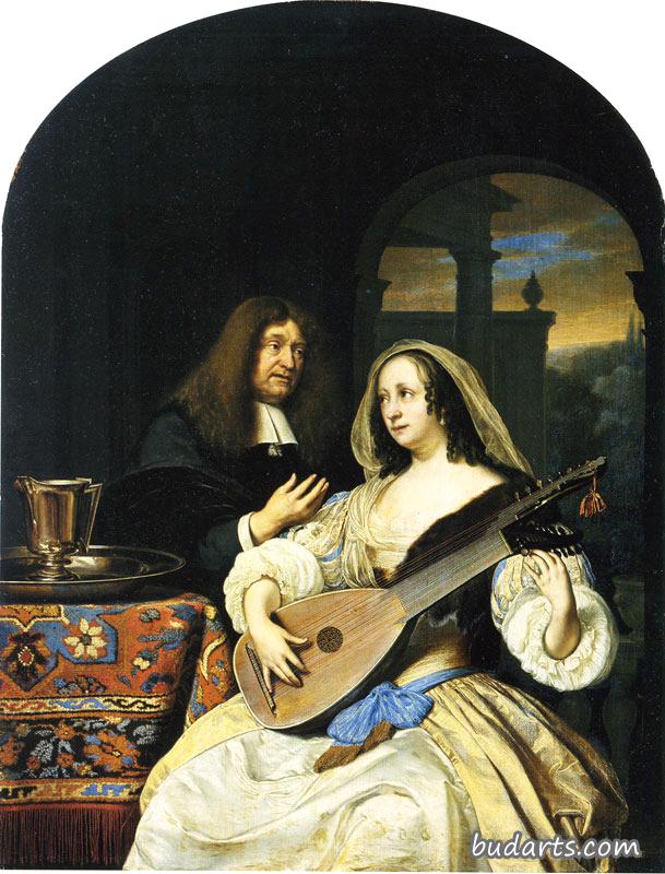 弗拉瓦·德勒·博利斯·西尔维乌斯与妻子的肖像