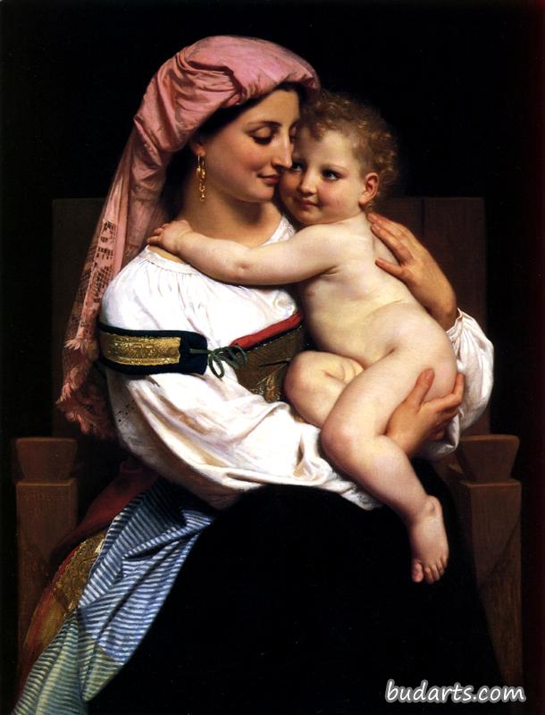 塞瓦拉的女人和她的孩子