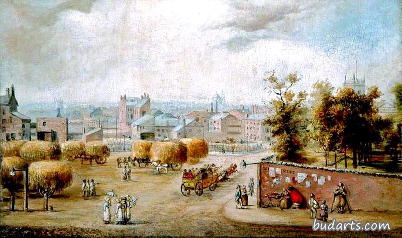 1818年莱姆街，圣乔治大厅遗址