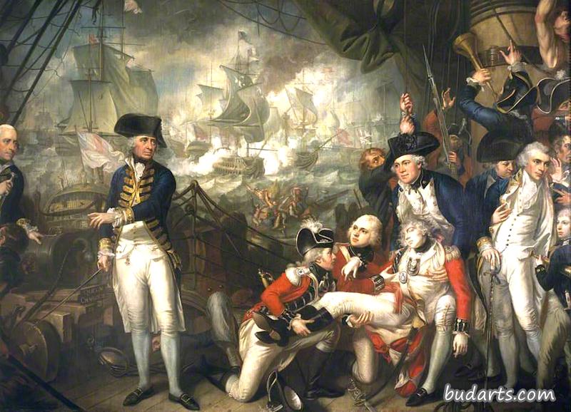 豪勋爵在“夏洛特女王”甲板上，1794年6月1日