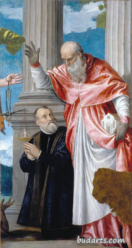 彼得罗贝利祭坛画-圣哲罗姆和捐赠者
