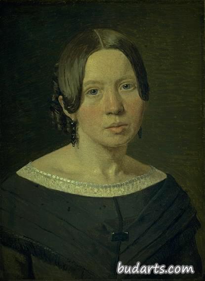 艺术家嫂子的肖像，约翰妮伊丽莎白Kǿbke，née Sundbye