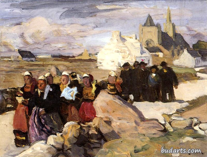 breton men and women lucien simon 画园网