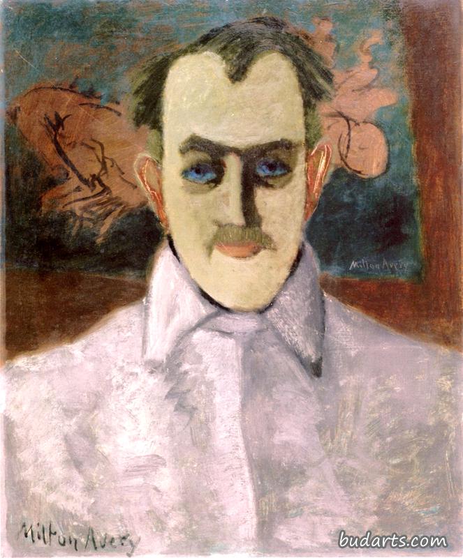 milton avery in   gray shirt with