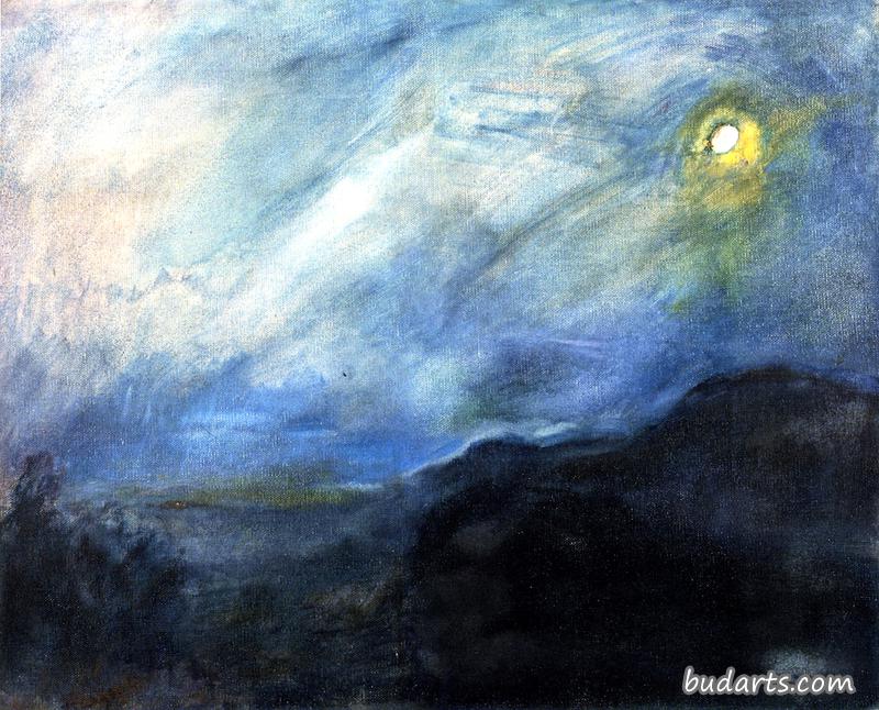 纽卡斯特的月光之夜-月光下的马登堡景色