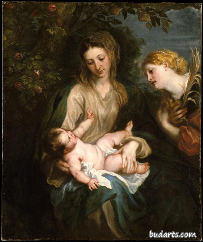 圣母子和亚历山大的圣凯瑟琳