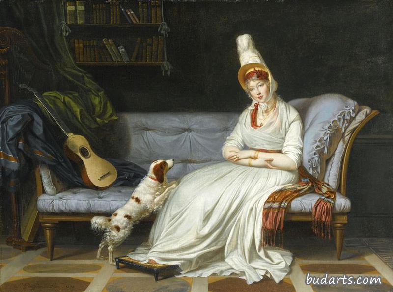 伊丽莎白的肖像，韦伯斯特夫人，后来的荷兰夫人，还有她的猎犬皮耶罗