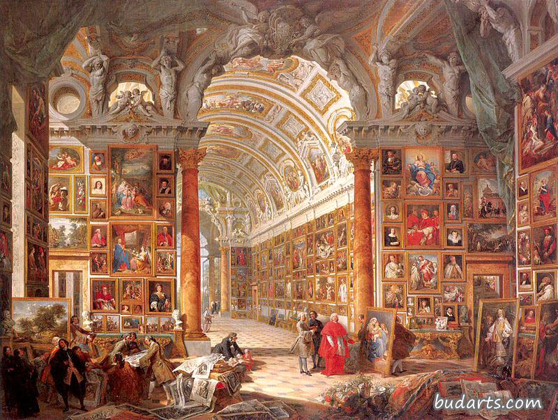 西尔维奥·瓦伦蒂·冈萨加枢机主教藏品的画廊内部