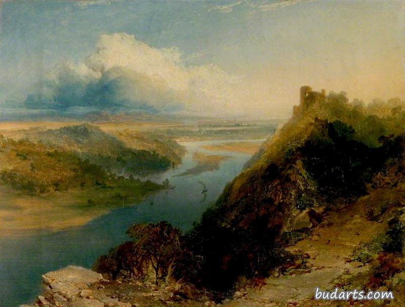 阿伦德尔城堡，西苏塞克斯，和溪流