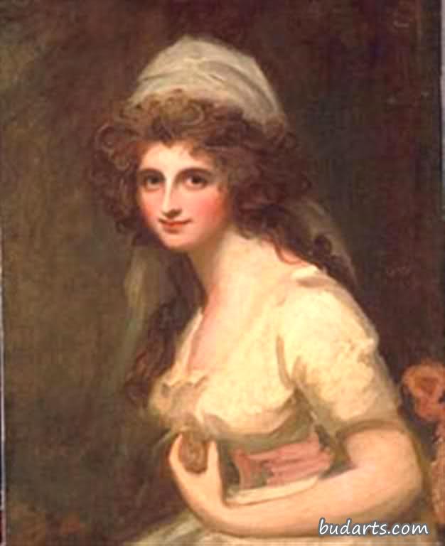 艾玛·哈特，后来的汉密尔顿夫人，戴着白色头巾