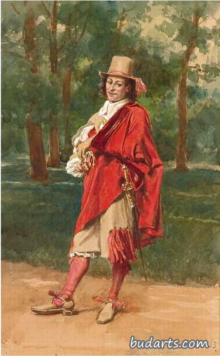 让·查尔斯·梅森，艺术家之子，身着路易十三服装
