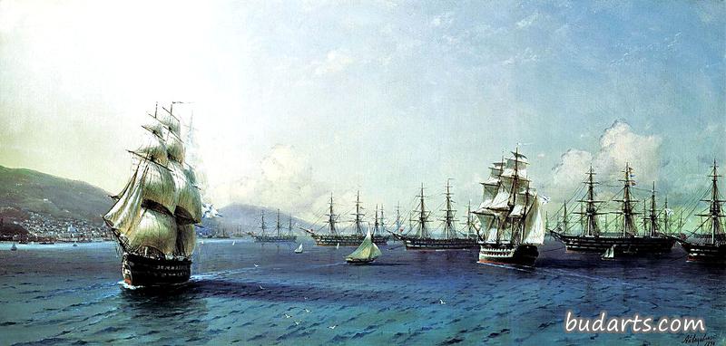 克里米亚战争前西奥多西亚湾的黑海舰队