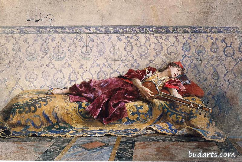 摩洛哥女孩，演奏弦乐器