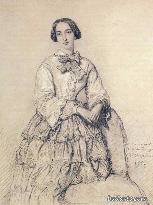 玛丽・德・特蕾西出生的玛丽・德・格朗库尔伯爵夫人的肖像