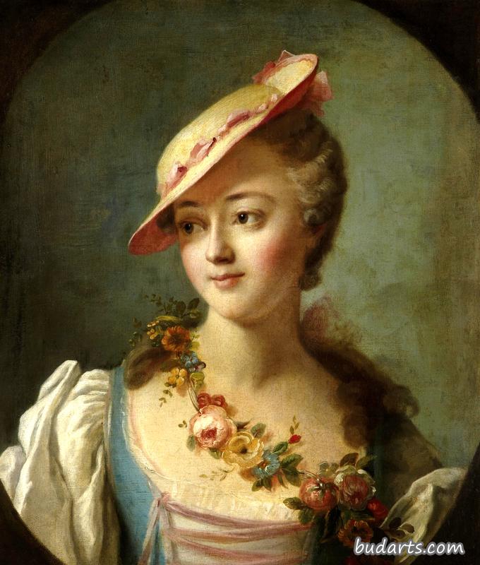 一个女人的肖像，据说是庞巴杜侯爵夫人